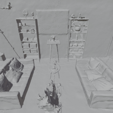 Neural SDF mesh reconstruction — indoor XR scene